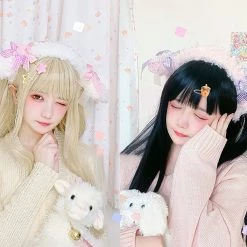 Juwas NEW ARRIVAL Kawaii Sheep Ears Mini Bow Headband