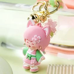 Juwas Kawaii Japanese Sakura Girl Keychain