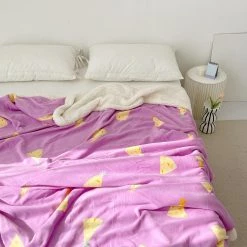 Juwas Party Hat Print Velvet Fleece Blanket HOME&LIFESTYLE