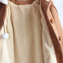 Juwas CLOTHING Chic Hungry Rabbit Brown Hooded Coat