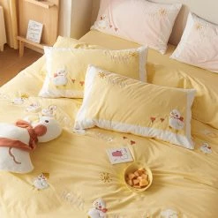 Juwas NEW ARRIVAL Cute Duck Family Printed Bedding Sheet Set 21 Juwas NEW ARRIVAL Cute Duck Family Printed Bedding Sheet Set