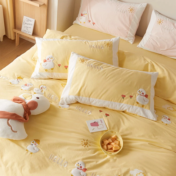 Juwas NEW ARRIVAL Cute Duck Family Printed Bedding Sheet Set 9 Juwas NEW ARRIVAL Cute Duck Family Printed Bedding Sheet Set
