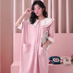 Juwas Pink Pastel Rabbit Ears Night Gown 8 Juwas Pink Pastel Rabbit Ears Night Gown