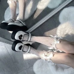 Juwas NEW ARRIVAL Lolita Bowknot Lace Knee-High Socks