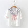 Juwas Rabbit Embroidery Bowknot Chiffon T-shirt NEW ARRIVAL