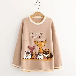 Juwas CLOTHING Sweet Home Animals Embroidery Sweater