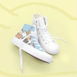 Juwas Graphic Kitten Art Prints High-Cut Sneakers NEW ARRIVAL