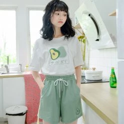 Juwas.com Online Store Cute Japanese Avocado Loose Shirt CLOTHING