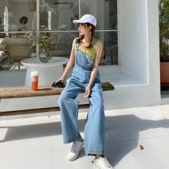 Juwas Farmers Faded Blue Denim Overalls