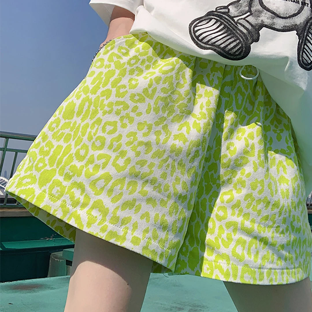 Juwas Leopard Print Loose Denim Shorts 5 Juwas Leopard Print Loose Denim Shorts