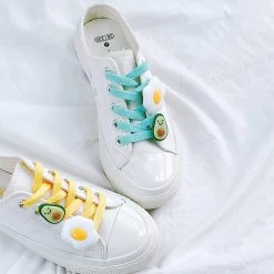 Juwas Ulzzang Girl Egg And Avocado White Sneakers