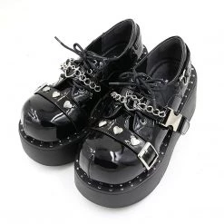 Juwas Lolita Chain Buckle Round Toe Shoes NEW ARRIVAL