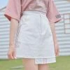 Juwas Kawaii Classic White Irregular Cut Mini Skirt