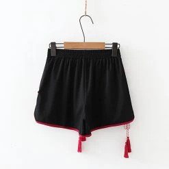 Juwas Japanese Style Red And Black Lucky Cat Top Short 17 Juwas Japanese Style Red And Black Lucky Cat Top Short