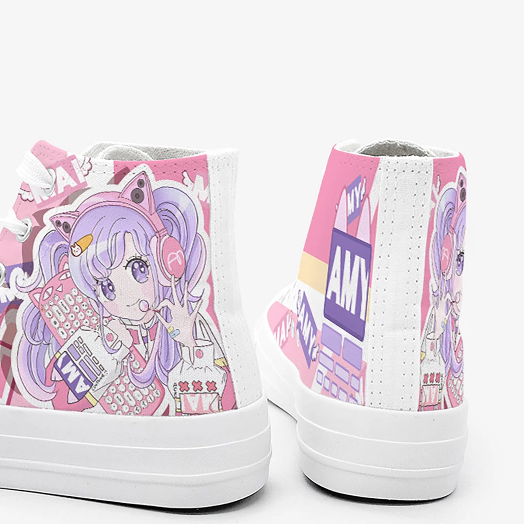 Juwas Game Girl Print High Cut Canvas Sneaker NEW ARRIVAL 9 Juwas Game Girl Print High Cut Canvas Sneaker NEW ARRIVAL