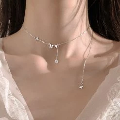 Juwas Butterflies Silver Necklace