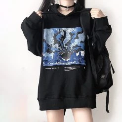 Juwas Trendy Streetwear Graphic Oversize Drawstring Hoodie NEW ARRIVAL