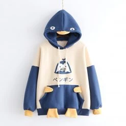 Juwas Cute Penguin Hoodie With Pocket CLOTHING