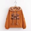 Juwas Babe Bear Embroidery Warm Hoodie