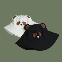 Juwas Cute Bear Bucket Hat CLOTHING