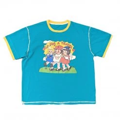 Juwas Cartoon Girls Print Cotton T-shirt