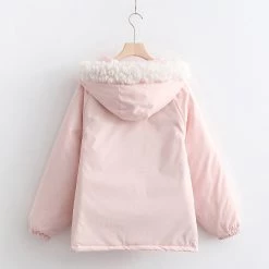 Juwas Bow Knot Pocket Hooded Cotton Coat