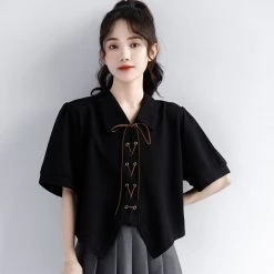 Juwas Fashion Lace Up Short Sleeve Shirt NEW ARRIVAL 9 Juwas Fashion Lace Up Short Sleeve Shirt NEW ARRIVAL