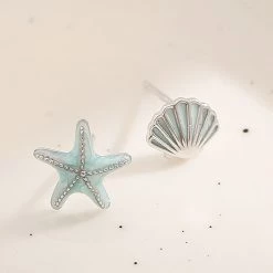 Juwas Sea Shell Irregular Silver Earrings NEW ARRIVAL