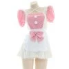Juwas CLOTHING Maid Girl Soft Pink And White Cosplay Outfit