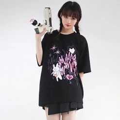 Juwas Funny Rabbit Graphics Print Cotton T-shirt NEW ARRIVAL