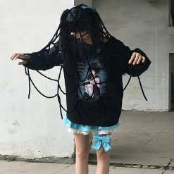 Juwas Gothic Asymmetry Loose Hoodie NEW ARRIVAL