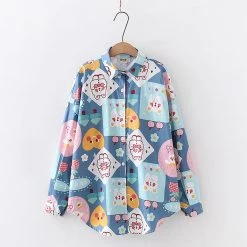 Juwas Cartoon Rabbit Pattern Shirt