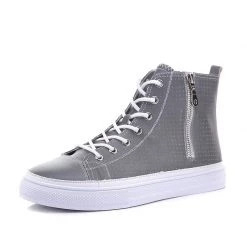 Juwas.com Online Store NEW ARRIVAL Korean Pop Reflective Rainbow Silver Sneakers Shoes