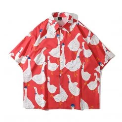 Juwas Ducks Printed Vintage Harajuku Loose T-shirt NEW ARRIVAL