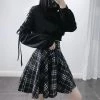 Juwas Punk Grunge Plaid High-Waisted Mini Skirt NEW ARRIVAL