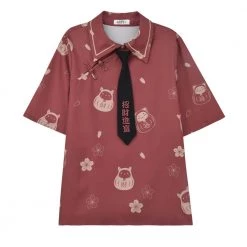 Juwas Kawaii Japanese Lucky Cat Printed Top Short NEW ARRIVAL 16 Juwas Kawaii Japanese Lucky Cat Printed Top Short NEW ARRIVAL
