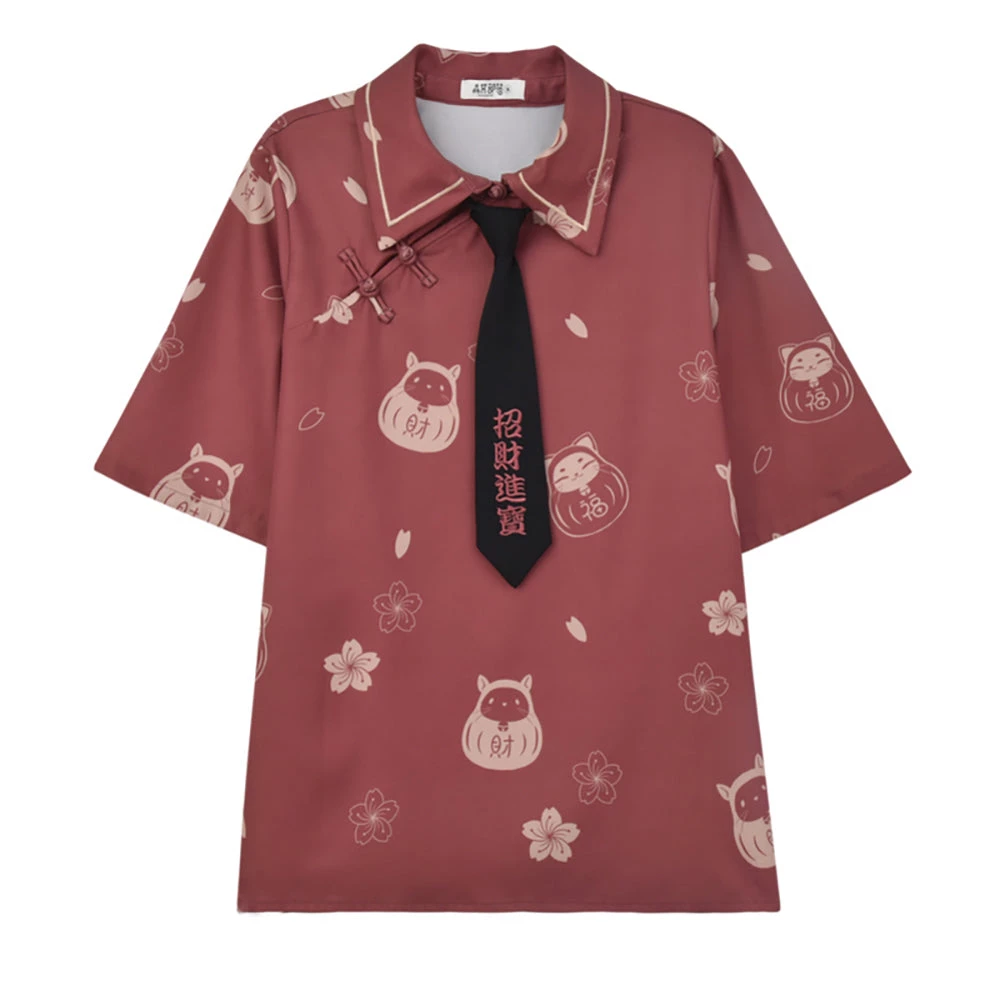 Juwas Kawaii Japanese Lucky Cat Printed Top Short NEW ARRIVAL 9 Juwas Kawaii Japanese Lucky Cat Printed Top Short NEW ARRIVAL