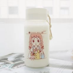 Juwas NEW ARRIVAL Cartoon Girl Glass Water Bottle