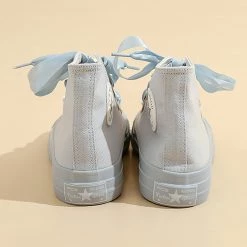 Juwas NEW ARRIVAL Pastel Ribbon Lace High Cut Sneakers