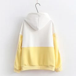 Juwas Cute Kitty Print Button Pocket Warm Hoodie CLOTHING