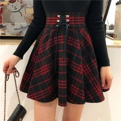 Juwas.com Online Store NEW ARRIVAL Punk Woolen High Waist Plus Size Plaid Skirt 8 Juwas.com Online Store NEW ARRIVAL Punk Woolen High Waist Plus Size Plaid Skirt