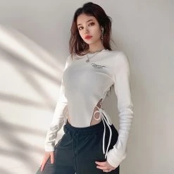 Juwas Sexy Side Lace Long Sleeve Bodysuit NEW ARRIVAL