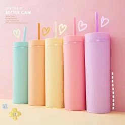 Juwas NEW ARRIVAL Pastel Macaroon Colored Water Tumbler Bottle