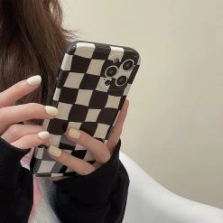 Juwas Black Plaid IPhone Case