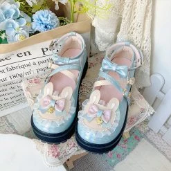 Juwas NEW ARRIVAL Sweet Lolita Mini Rabbit Ears Round Toe Shoes