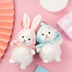 Juwas NEW ARRIVAL Hoodie Plush Cartoon Animal Keychain