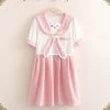 Juwas Kawaii Rabbit Ear Short Sleeve Dress