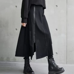 Juwas Gothic Irregular Zipper A-line Skirt NEW ARRIVAL