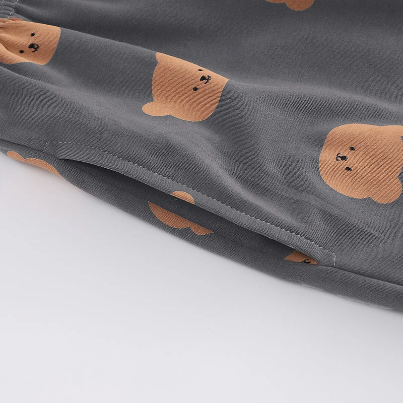 Juwas Brown Bear Print Top And Short Pajama Set CLOTHING 8 Juwas Brown Bear Print Top And Short Pajama Set CLOTHING