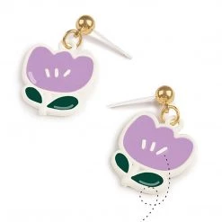 Juwas Purple Tulips Dangle Earrings